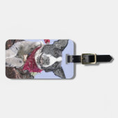 Border Collie Heeler Rescue Dog Sketch Art Bagagelabel (Voorkant horizontaal)