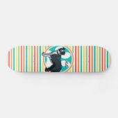 Border Collie; heldere regenboogstrepen Persoonlijk Skateboard (Horizontaal)