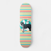 Border Collie; heldere regenboogstrepen Persoonlijk Skateboard (Voorkant)