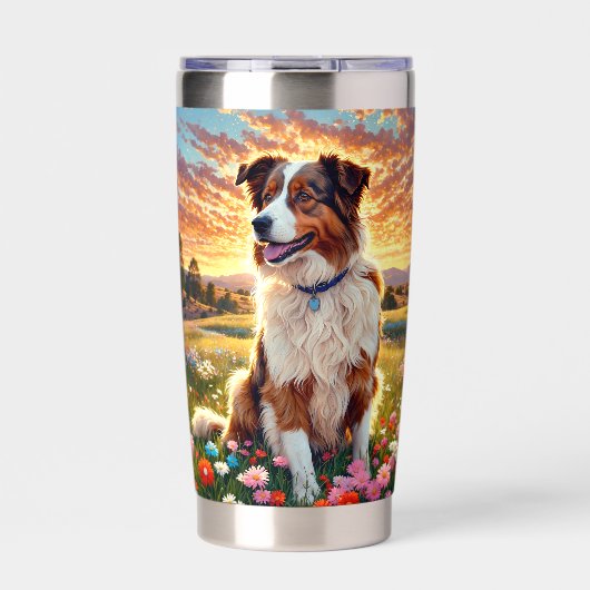 Border Collie Herdershond Geïsoleerde Drinkbeker (Voorkant)