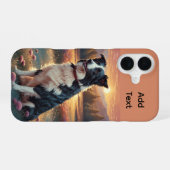 Border Collie-herdershond iPhone 16 Hoesje (Achterkant horizontaal)