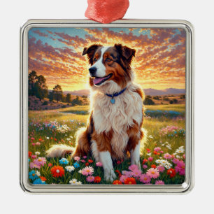 Border Collie Herdershond Metalen Ornament