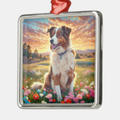 Border Collie Herdershond Metalen Ornament (Links)