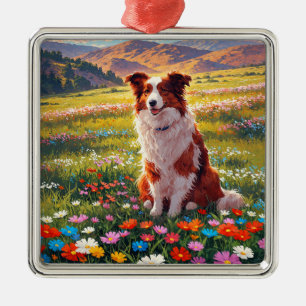 Border Collie Herdershond Metalen Ornament