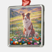 Border Collie Herdershond Metalen Ornament (Links)