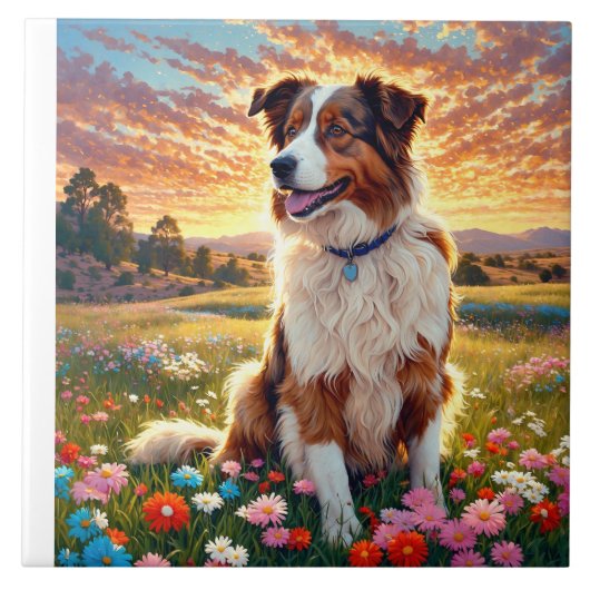 Border Collie Herdershond Tegeltje (Voorkant)