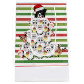 Border Collie Herding Christmas Tree Medium Cadeauzakje (Achterkant)