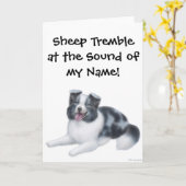 Border Collie Herding Dog Wenskaart Kaart (Gele Bloem)