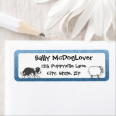 Border Collie Herding Sheep Etiket (Insitu)