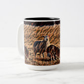 Border Collie Herding Sheep "Holding a Single" Tweekleurige Koffiemok (Voorkant links)