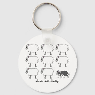 Border Collie Herding Sheep Sleutelhanger