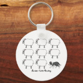 Border Collie Herding Sheep Sleutelhanger (Voorkant)
