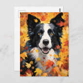 Border Collie Herfst Thanksgiving Briefkaart (Voorkant / Achterkant)