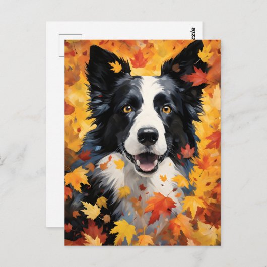 Border Collie Herfst Thanksgiving Briefkaart (Voorkant / Achterkant)