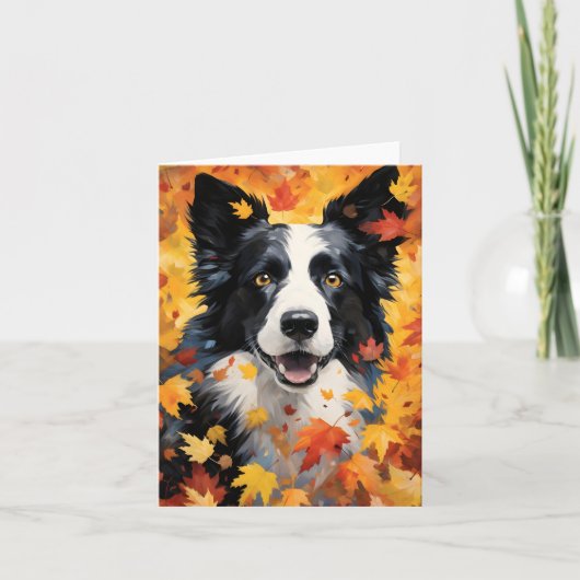 Border Collie herfst Thanksgiving Kaart (Voorkant)