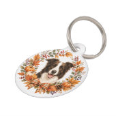 Border Collie Herfstkrans Huisdierpenning (Zijkant)