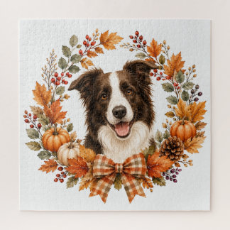 Border Collie Herfstkrans Legpuzzel