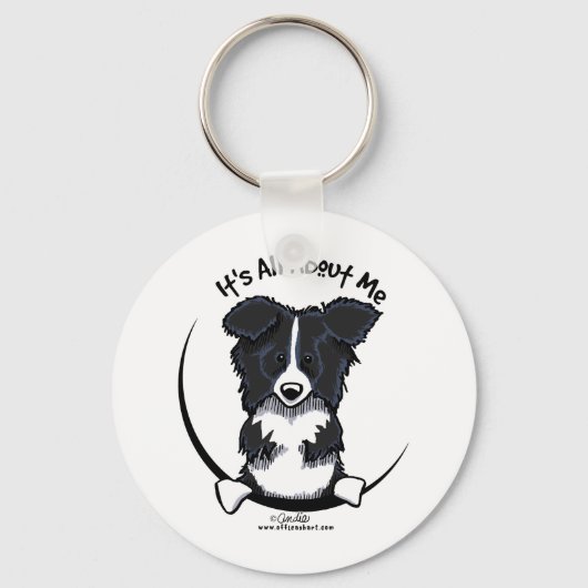 Border Collie Het draait allemaal om mij Sleutelhanger (Voorkant)