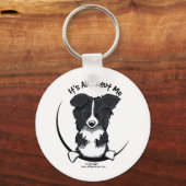 Border Collie Het draait allemaal om mij Sleutelhanger (Voorkant)