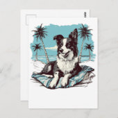 Border-collie het strand briefkaart (Voorkant / Achterkant)