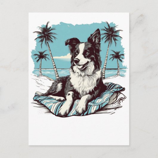 Border-collie het strand briefkaart (Voorkant)