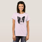 Border Collie Hipster T-shirt (Voorkant volledig)