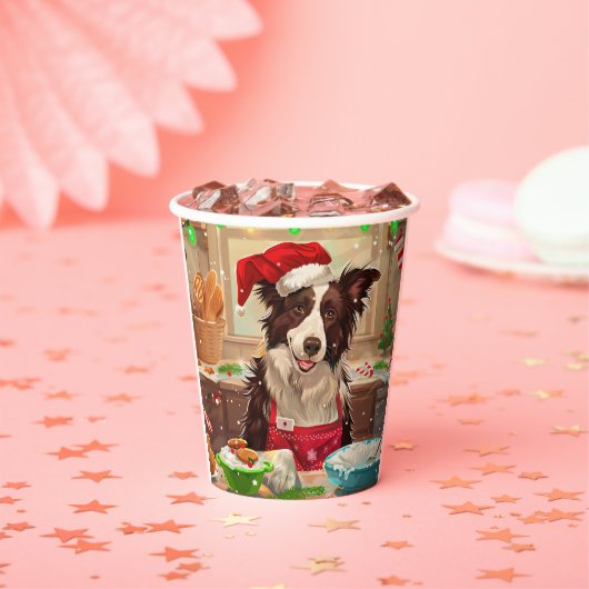 Border Collie Holiday Baking: Feestelijke Kerst Papieren Bekers (Insitu)