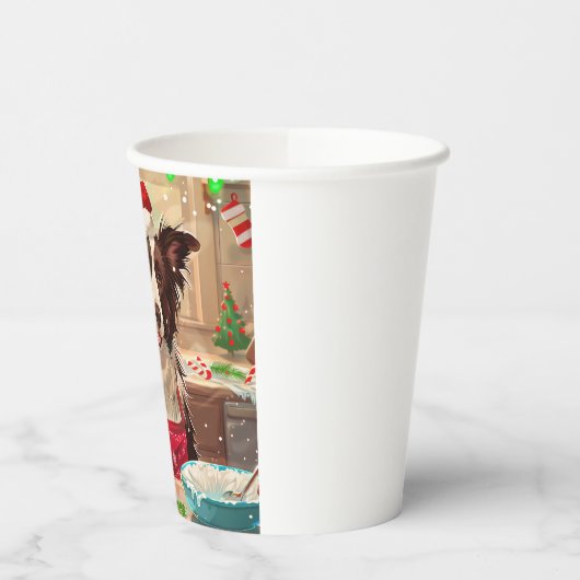 Border Collie Holiday Baking: Feestelijke Kerst Papieren Bekers (Links)