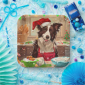Border Collie Holiday Baking: Feestelijke Kerst Papieren Bordje (Feest)