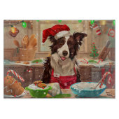 Border Collie Holiday Baking: Feestelijke Kerst Snijplank (Voorkant)