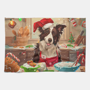 Border Collie Holiday Baking: Feestelijke Kerst Theedoek