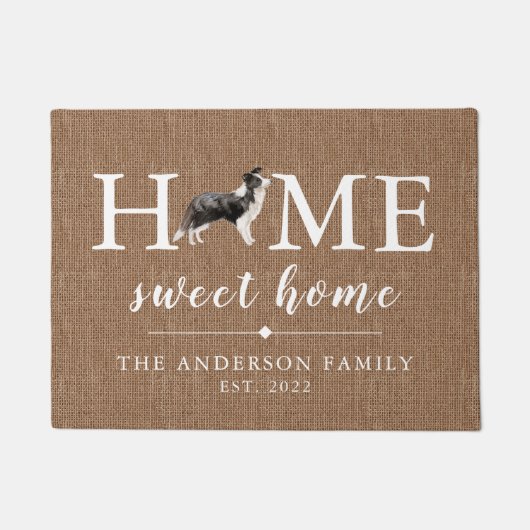 Border Collie Home Sweet Home Persoonlijke Doormat Deurmat (Voorkant)