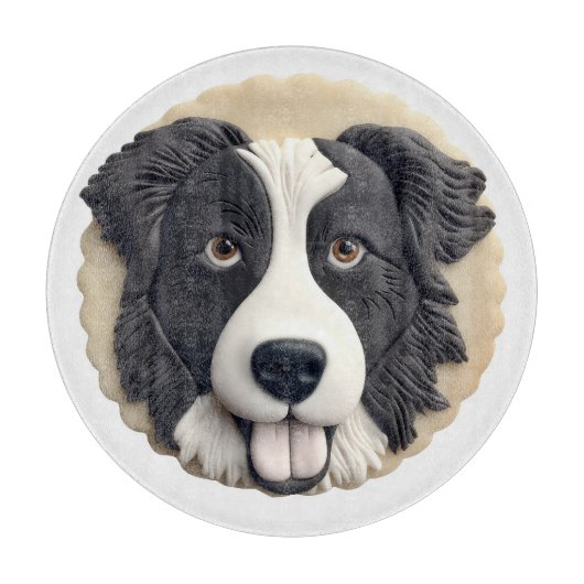 Border Collie Hond 3D Geïnspireerd Snijplank (Voorkant)