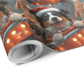 Border Collie Hond Achtbaan Kerstmis Cadeaupapier (Rol Hoek)