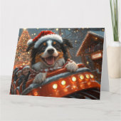 Border Collie Hond Achtbaan Kerstmis Kaart (Voorkant)