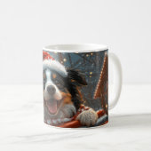 Border Collie Hond Achtbaan Kerstmis Koffiemok (Voorkant rechts)