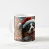 Border Collie Hond Achtbaan Kerstmis Koffiemok (Voorkant links)