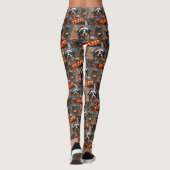 Border Collie Hond Achtbaan Kerstmis Leggings (Achterkant)