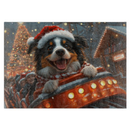 Border Collie Hond Achtbaan Kerstmis Snijplank