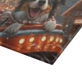 Border Collie Hond Achtbaan Kerstmis Snijplank (Hoek)