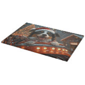 Border Collie Hond Achtbaan Kerstmis Snijplank (Hoek)