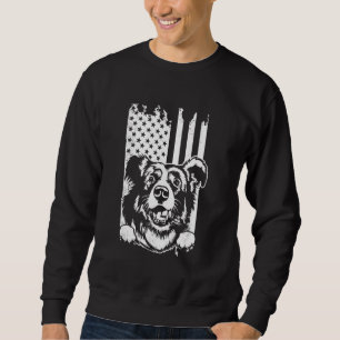 Border collie hond amerikaanse vlag artistiek USA Trui