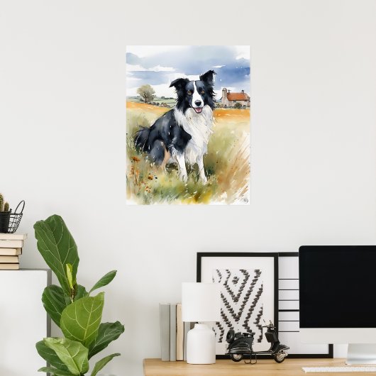 Border Collie - Hond Art Print (Thuiskantoor)