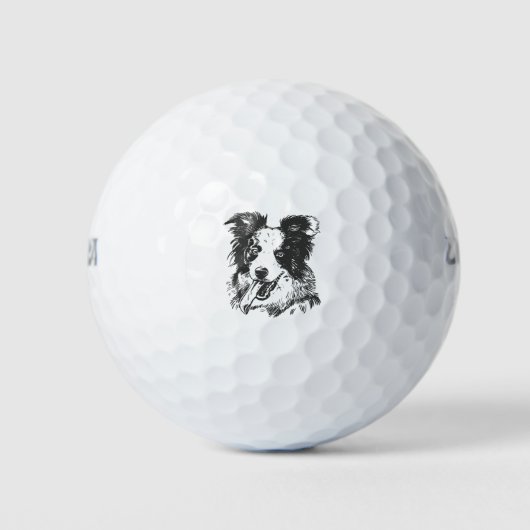 Border Collie Hond - Aussie Liefhebber Golfballen (Voorkant)