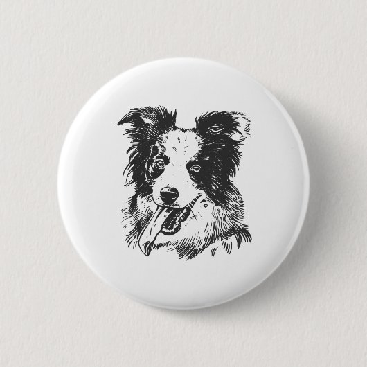 Border Collie Hond - Aussie Liefhebber Ronde Button 5,7 Cm (Voorkant)