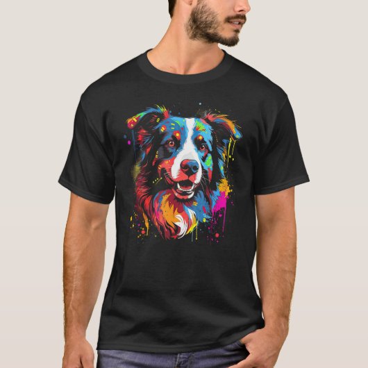 Border Collie Hond Australian Shepherd Puppy Graff T-shirt (Voorkant)