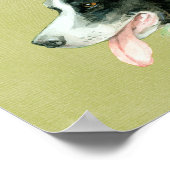 Border Collie Hond Een Kerstmis Kerstman Hoed Poster (Hoek)