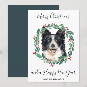 Border Collie Hond Elegant Vrolijk Kerstfeest Feestdagenkaart