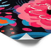 Border Collie Hond en Bloemen 004 - Kleerjuweel Perfect Poster (Hoek)