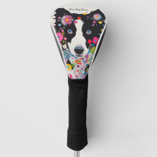 Border Collie Hond en Bloemen 005 - Tailor juweel Golfheadcover